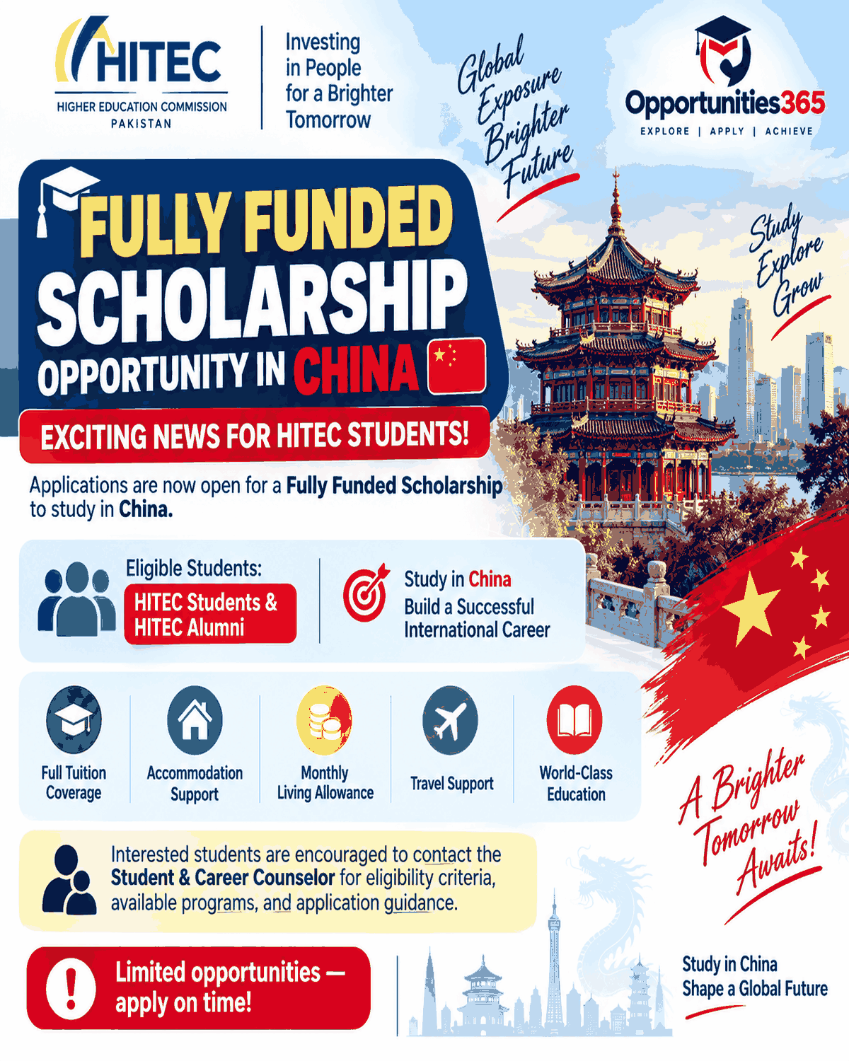 HITEC Students & Alumni Fully Funded Scholarship in China