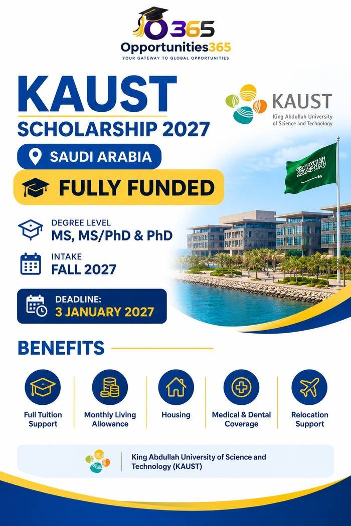 KAUST Scholarship 2027 – Fully Funded Master’s & PhD in Saudi Arabia