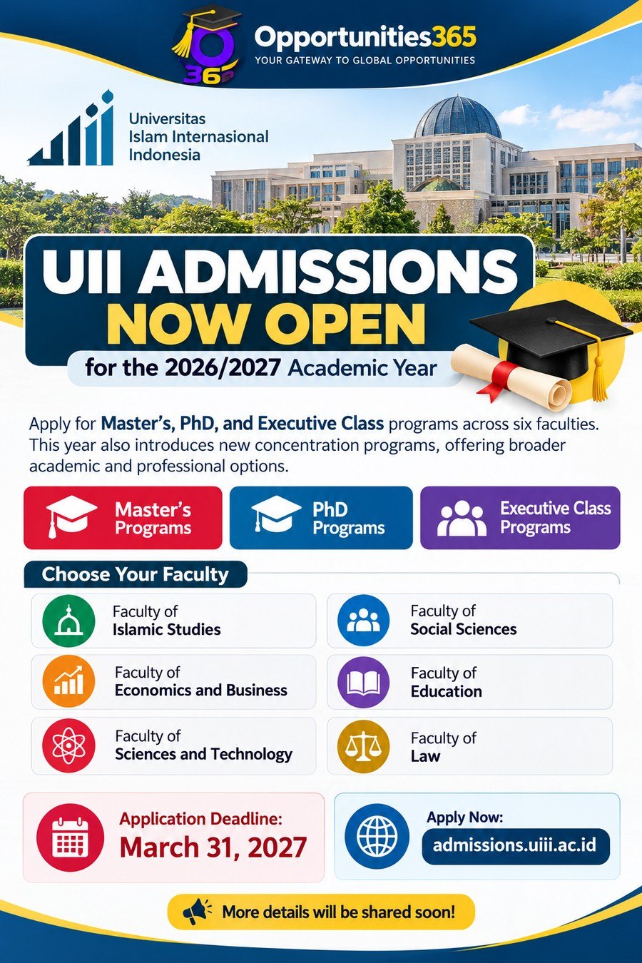 UIII Admissions 2027 – Master’s, PhD & Executive Class in Indonesia